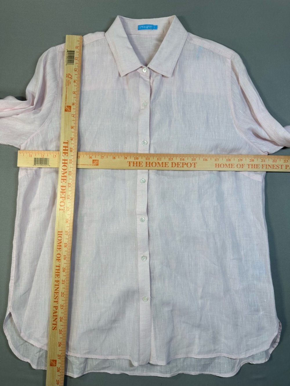 J. McLaughlin Britt Linen Shirt, Button Down, Light Pink - Womens Large - Picture 13 of 14